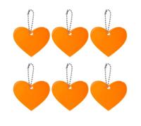 PATIKIL Reflective Keychain Tags, 6 Pack Reflective Pendant PVC High Visibility Reflector Key Ring Safety Reflector Tag for Backpack Cycling Walking, Orange-yellow