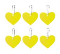 PATIKIL Reflective Keychain Tags, 6 Pack Reflective Pendant PVC High Visibility Reflector Key Ring Safety Reflector for Backpack Cycling Walking, Fluorescent Yellow