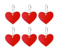 PATIKIL Reflective Keychain Tags, 6 Pack Reflective Pendant PVC High Visibility Reflector Key Ring Safety Reflector Tag for Backpack Cycling Walking, Orange-red