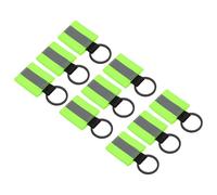 PATIKIL Reflective Keychain Tags, 9 Pack Reflective Zipper Pulls Nylon Keychain High Visibility Reflectors Tags for Backpack Pendant Dog Collar, Fluorescent Green