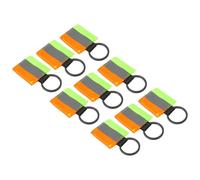 PATIKIL Reflective Keychain Tags, 9 Pack Reflective Zipper Pulls Nylon Keychain High Visibility Reflectors Tags for Backpack Pendant Dog Collar, Fluorescent Green/Orange