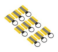 PATIKIL Reflective Keychain Tags, 9 Pack Reflective Zipper Pulls Nylon Keychain High Visibility Reflectors Tags for Backpack Pendant Dog Collar, Golden