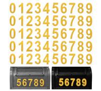PATIKIL Reflective Mailbox Numbers, 5 Sets 3 Inch Waterproof Gold Tone Mailbox Numbers for Outside Self Adhesive Number Stickers for Mailbox, Address Numbers, House