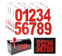 PATIKIL Reflective Mailbox Numbers for Outside, 6 Pcs 2 Inch Waterproof Number Stickers 0-9 Self-Adhesive Tabs for Mailbox Signs House Cars Door Address, Red