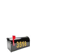 PATIKIL Reflective Mailbox Numbers for Outside, 6 Pcs 4 Inch Waterproof Number Stickers 0-9 Self-Adhesive Tabs for Mailbox Signs House Cars Door Address, Yellow