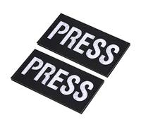 PATIKIL Reflective Press Patch 2x3.5, 2 Pcs IR Infrared Hook and Loop Fastener Applique Armband Badges for Clothes Backpack, White