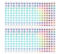 PATIKIL Reflective Round Small Number Stickers, 12 Sheet 1-100 Self Adhesive Laser Consecutive Numbered Stickers Inventory Label Sticker Signs for Marking Storage Organizing