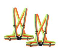 PATIKIL Reflective Safety Vest, 2 Pack Hi-Vis Safety Vests, Adjustable High Visibility Reflective Strips for Traffic Control Outdoor Jogging Cycling, Yellow/Orange