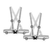 PATIKIL Reflective Safety Vest, 2 Pack Hi-Vis Safety Vests, Adjustable High Visibility Reflective Strips for Traffic Control Outdoor Jogging Cycling, White