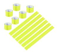 PATIKIL Reflective Slap Bands, 12 Pcs Reflector Band Snap Bracelet Armbands High Visibility Safety Reflectors Wrist Strap Strips for Night Jogging Cycling Running, Fluorescent Yellow
