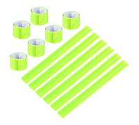 PATIKIL Reflective Slap Bands, 12 Pcs Reflector Band Snap Bracelet Armbands High Visibility Safety Reflectors Wrist Strap Strips for Night Jogging Cycling Running Hiking, Fluorescent Green
