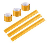 PATIKIL Reflective Slap Bands, 6 Pcs Reflector Band Snap Bracelet Armbands High Visibility Safety Reflectors Wrist Strap Strips for Night Jogging Cycling Running Hiking, Gold