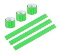 PATIKIL Reflective Slap Bands, 6 Pcs Reflector Band Snap Bracelet Armbands High Visibility Safety Reflectors Wrist Strap Strips for Night Jogging Cycling Running Hiking, Green