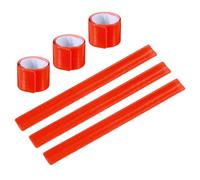 PATIKIL Reflective Slap Bands, 6 Pcs Reflector Band Snap Bracelet Armbands High Visibility Safety Reflectors Wrist Strap Strips for Night Jogging Cycling Running Hiking, Orange Red