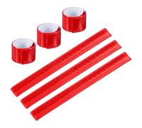 PATIKIL Reflective Slap Bands, 6 Pcs Reflector Band Snap Bracelet Armbands High Visibility Safety Reflectors Wrist Strap Strips for Night Jogging Cycling Running Hiking, Red