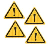 PATIKIL Reflective Stickers, 4 Pack 3.94 x 3.94 Inch Waterproof Adhesive High Visibility Night Caution Warning Triangle Safety Tape Reflector for Trucks Trailers Cars, Yellow
