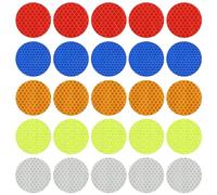 PATIKIL Reflective Stickers, 50 Pack Night High Visibility Waterproof Warning Reflective Sticker Outdoor Reflectors for Cars Bikes Motorcycles Trucks Trailers, 5 Colors(Round)