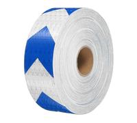 PATIKIL Reflective Tape, 1 Roll 2 Inch x 148 ft Waterproof Self Adhesive High Visibility Caution Warning Safety Tape Outdoor Arrow Reflector for Trucks Trailers Cars, White Blue