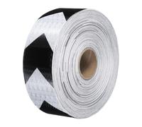 PATIKIL Reflective Tape, 1 Roll 2 Inch x 148 ft Waterproof Self Adhesive High Visibility Caution Warning Safety Tape Outdoor Arrow Reflector for Trucks Trailers Cars, White Black