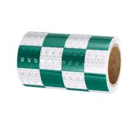 PATIKIL Reflective Tape, 1 Roll 4 Inch x 10 Ft Waterproof Self Adhesive High Visibility Caution Warning Safety Tape Reflector for Trucks Trailers Cars, Square Green White