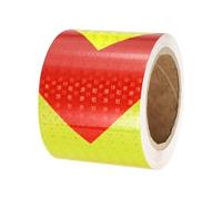 PATIKIL Reflective Tape, 1 Roll 4 Inch x 66 Ft Waterproof Self Adhesive High Visibility Caution Warning Safety Tape Reflector for Trucks Trailers Cars, Arrow Fluorescent Yellow Red