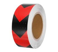 PATIKIL Reflective Tape, 2 Inch x 82 FT Waterproof Self Adhesive High Visibility Safety Warning Arrow Tape Outdoor Reflectors for Trucks Trailers Cars, Red Black