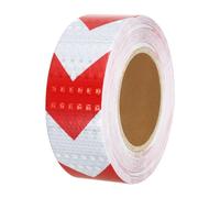 PATIKIL Reflective Tape, 2 Inch x 98 FT Waterproof Self Adhesive High Visibility Safety Warning Arrow Tape Outdoor Reflectors for Trucks Trailers Cars, White Red