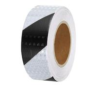 PATIKIL Reflective Tape, 2 Inch x 98 FT Waterproof Self Adhesive High Visibility Safety Warning Twill Tape Outdoor Reflectors for Trucks Trailers Cars, White Black