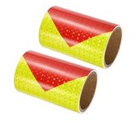 PATIKIL Reflective Tape, 2 Pack 6 Inch x 10 FT Waterproof High Visibility Self-Adhesive Warning Safety Tape Reflective Stickers External Accessories for Cars Trailers, Yellow Red