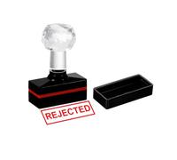 PATIKIL Rejected Stamp Self Inking, Red Ink Office Stamps Pre Inked Message Stamp Refillable Business Stamp, Black