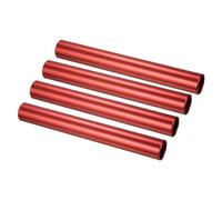 PATIKIL Relay Track Baton, 4 Pcs Aluminum Tube Field Running Race Stick Corrosion Resistant for Outdoor Athletics Sport Game Practice Tool, Red