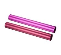 PATIKIL Relay Track Batons Set, 2 Pack Aluminum Alloy Tube Field Running Race Stick for Outdoor Athletics Sport Game Tool (Pink, Red)