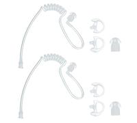 PATIKIL Replacement Acoustic Coil Tube with Medium Size Earbud Earplug, 4 Pcs Earpiece Acoustic Tube for Two-Way Radio Headsets Walkie Talkie Earmold, White