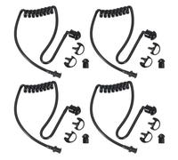 PATIKIL Replacement Acoustic Coil Tube with Medium Size Earbud Earplug, 4 Pcs Earpiece Acoustic Tube for Two-Way Radio Headsets Walkie Talkie Earmold, Black