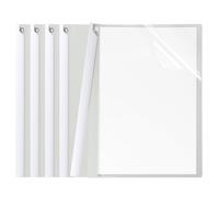 PATIKIL Report Covers, 5 Pcs Plastic Clear Report Folder Cover with Swing Clip A4 Size Professional Presentation Folders for File Resume Document Organizer, Grey