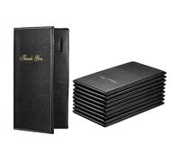 PATIKIL Restaurant Check Presenters, 10 Pcs Guest Check Card Holder with Gold Thank You Imprint, Guest Check Books for Servers,5.5" x 10", Black