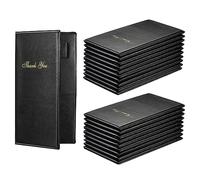 PATIKIL Restaurant Check Presenters, 20 Pcs Guest Check Card Holder with Gold Thank You Imprint, Guest Check Books for Servers,5.5" x 10", Black