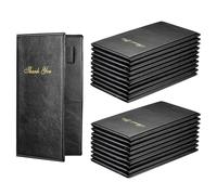 PATIKIL Restaurant Check Presenters, 40 Pcs Guest Check Card Holder with Gold Thank You Imprint, Guest Check Books for Servers,5.5" x 10", Black