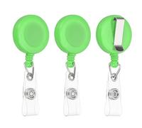 PATIKIL Retractable Badge Holder Reel, 3 Pcs ID Badge Reels with Clip and Clear PVC Strap for Name Key Chain Office Worker Teacher, Fluorescent Green