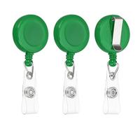 PATIKIL Retractable Badge Holder Reel, 3 Pcs ID Badge Reels with Clip and Clear PVC Strap for Name Key Chain Office Worker Teacher, Dark Green