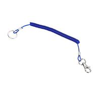 PATIKIL Retractable Coil Spring Keychain with Keyring Lobster Clasp 6", Plastic Spiral Stretchy Cord Strap Snap Hook, Dark Blue