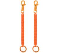 PATIKIL Retractable Coil Springs Keychain, 2 Pack Anti-lost Key Chain Holder Lanyard Cord with Metal Lobster Clasp Keyring 18cm for Keys Wallet, Orange