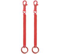 PATIKIL Retractable Coil Springs Keychain, 2 Pack Anti-lost Key Chain Holder Lanyard Cord with Metal Lobster Clasp Keyring 17.5cm for Keys Wallet, Red