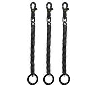 PATIKIL Retractable Coil Springs Keychain, 3 Pack Anti-lost Key Chain Holder Lanyard Cord with Plastic Lobster Clasp Keyring for Keys Wallet, Black