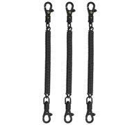 PATIKIL Retractable Coil Springs Keychain, 3 Pack Anti-lost Key Chain Holder Lanyard Cord with Plastic Lobster Clasp for Keys Wallet, Black