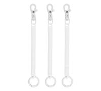 PATIKIL Retractable Coil Springs Keychain, 3 Pack Anti-lost Key Chain Holder Lanyard Cord with Plastic Lobster Clasp Keyring for Keys Wallet, White