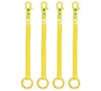 PATIKIL Retractable Coil Springs Keychain, 4 Pack Anti-lost Key Chain Holder Lanyard Cord with Plastic Lobster Clasp Keyring for Keys Wallet, Yellow