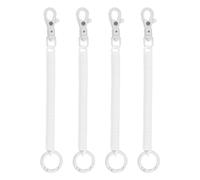 PATIKIL Retractable Coil Springs Keychain, 4 Pack Anti-lost Key Chain Holder Lanyard Cord with Plastic Lobster Clasp Keyring for Keys Wallet, White