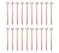PATIKIL Retractable Diamond Ballpoint Pens Bulk 20pcs Metal Black Ink Stamping Writing Pens for Wedding, Office, Rose Gold