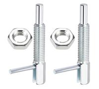 PATIKIL Retractable Indexing Plunger Pin, 2 Pcs M8x1.25 Carbon Steel Spring Safety Pin Spring Loaded Latch Telescopic Locking Pin with L-Handle for Industrial Equipment